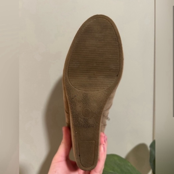Target Universal Thread Tan Suede Wedge Booties, Size: 8 - Picture 2 of 6